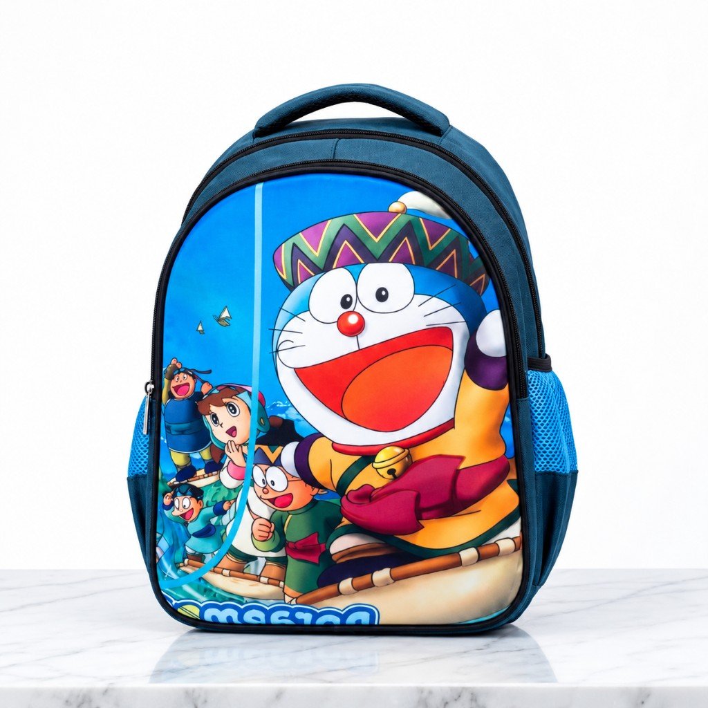 Blue cartoon school backpack