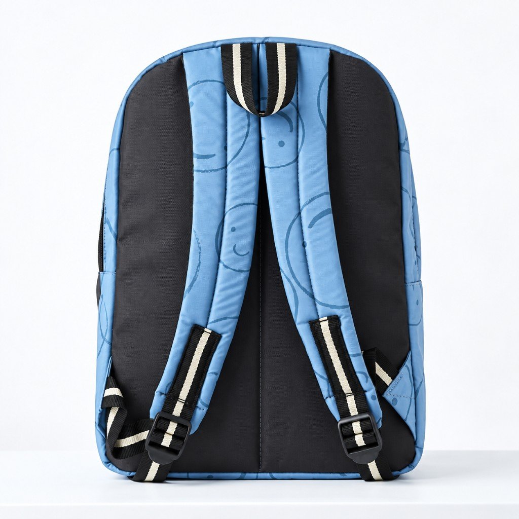 Blue backpack back view