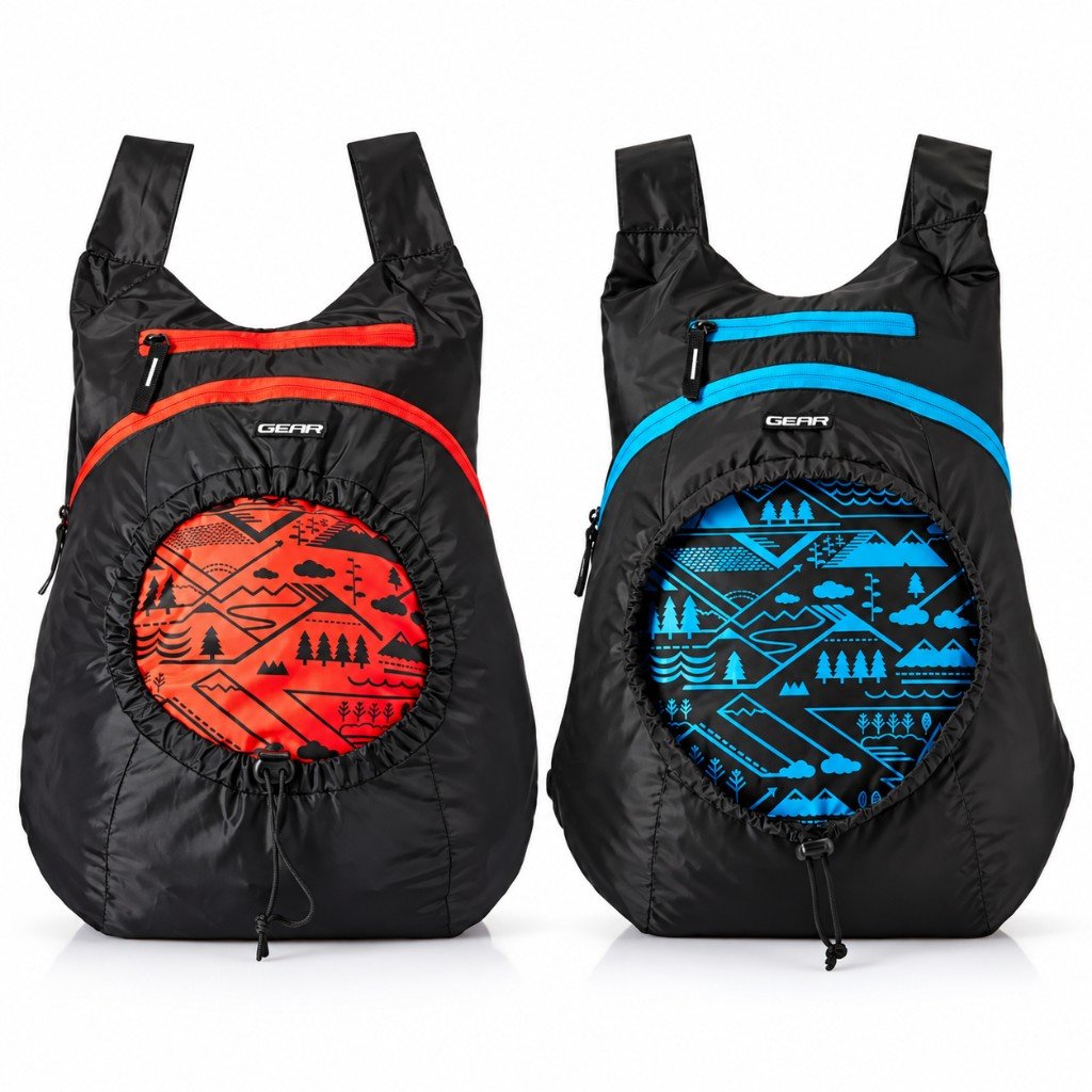 Black foldable backpacks