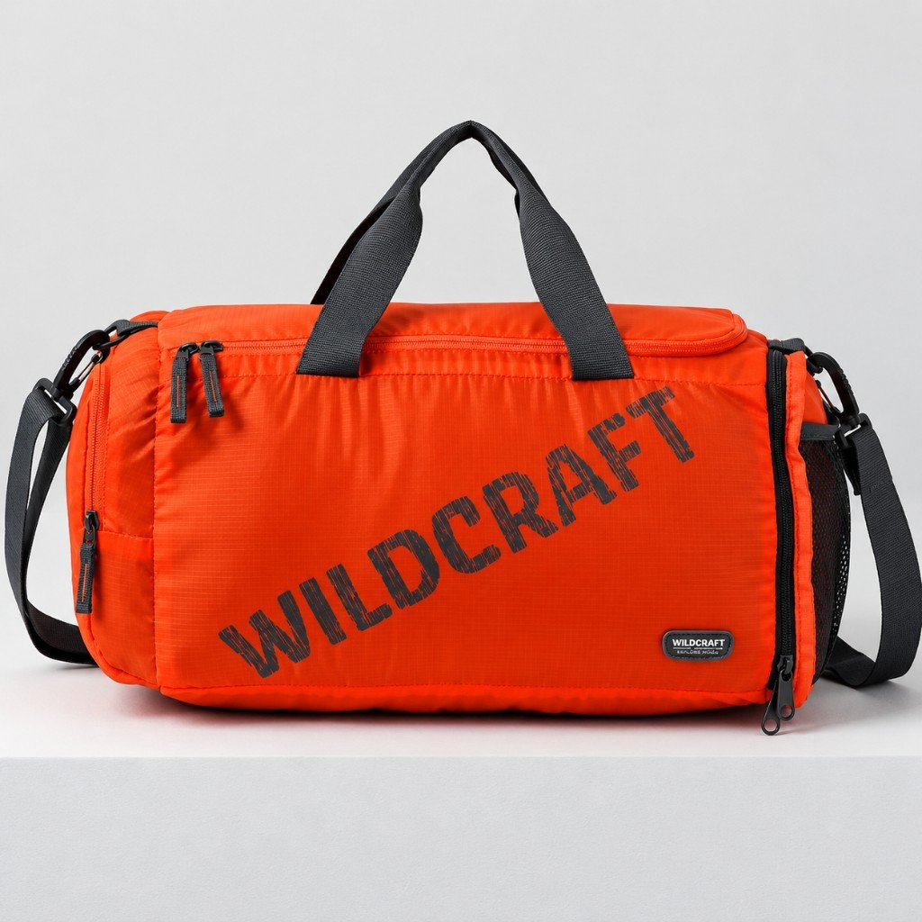 Orange gym duffel bag
