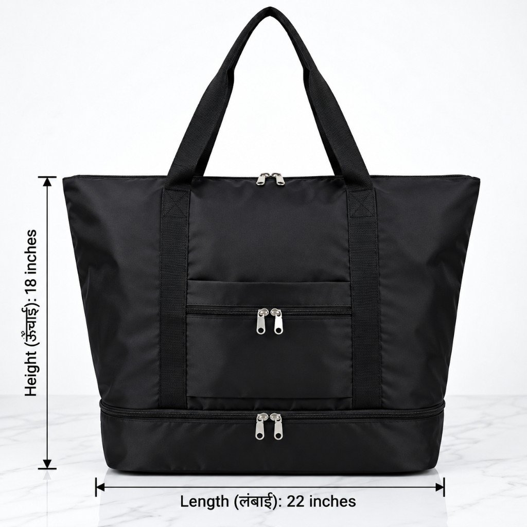 Large black utility tote