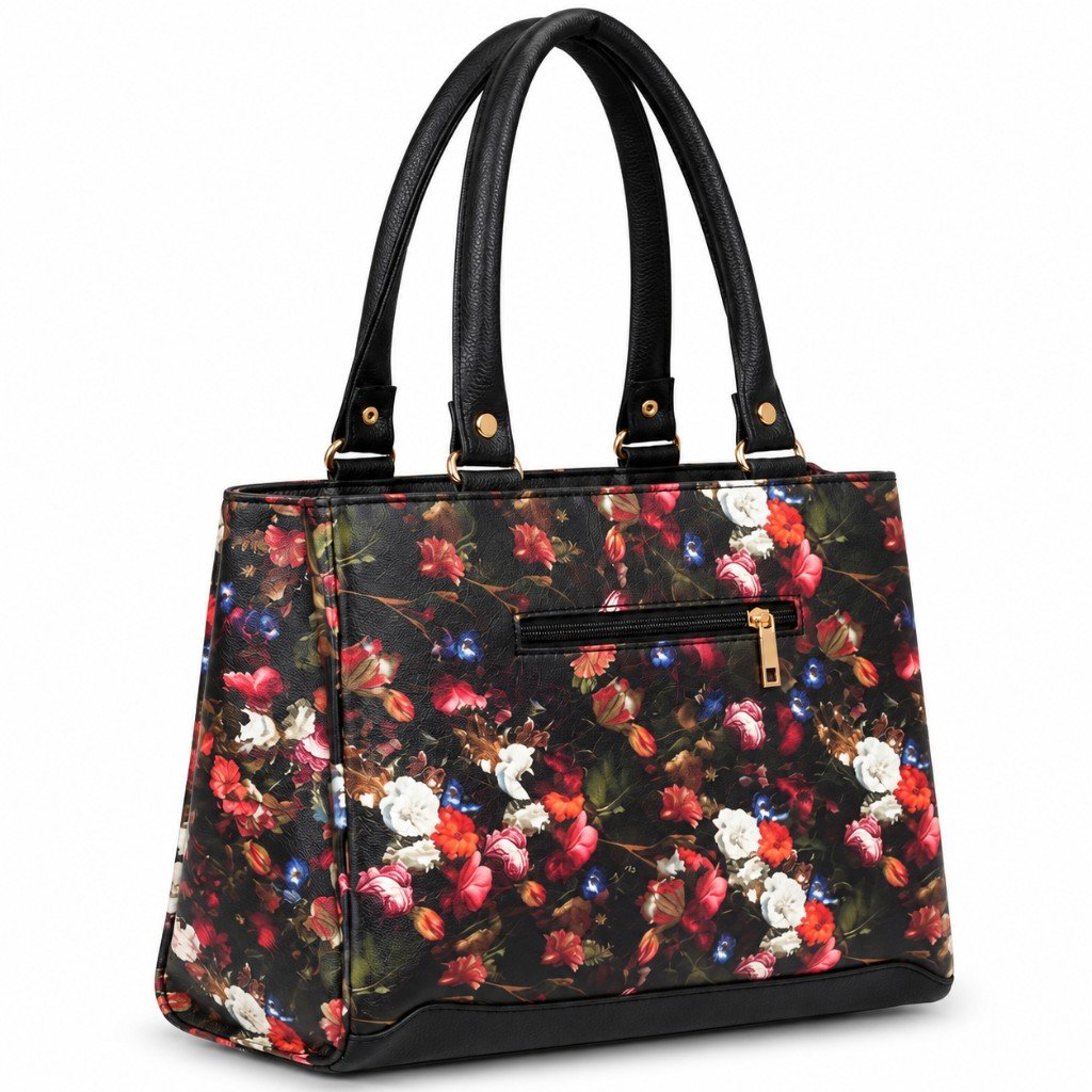 Dark floral handbag