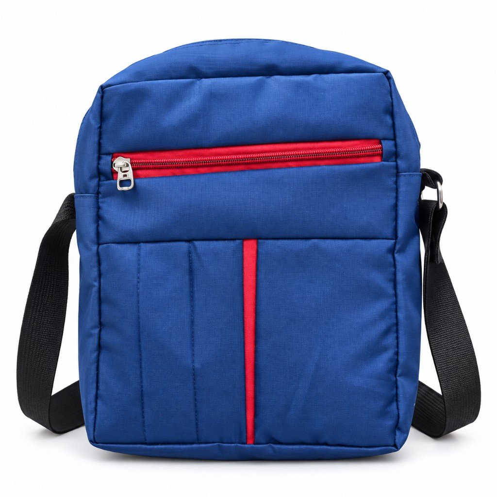 Blue square sling bag
