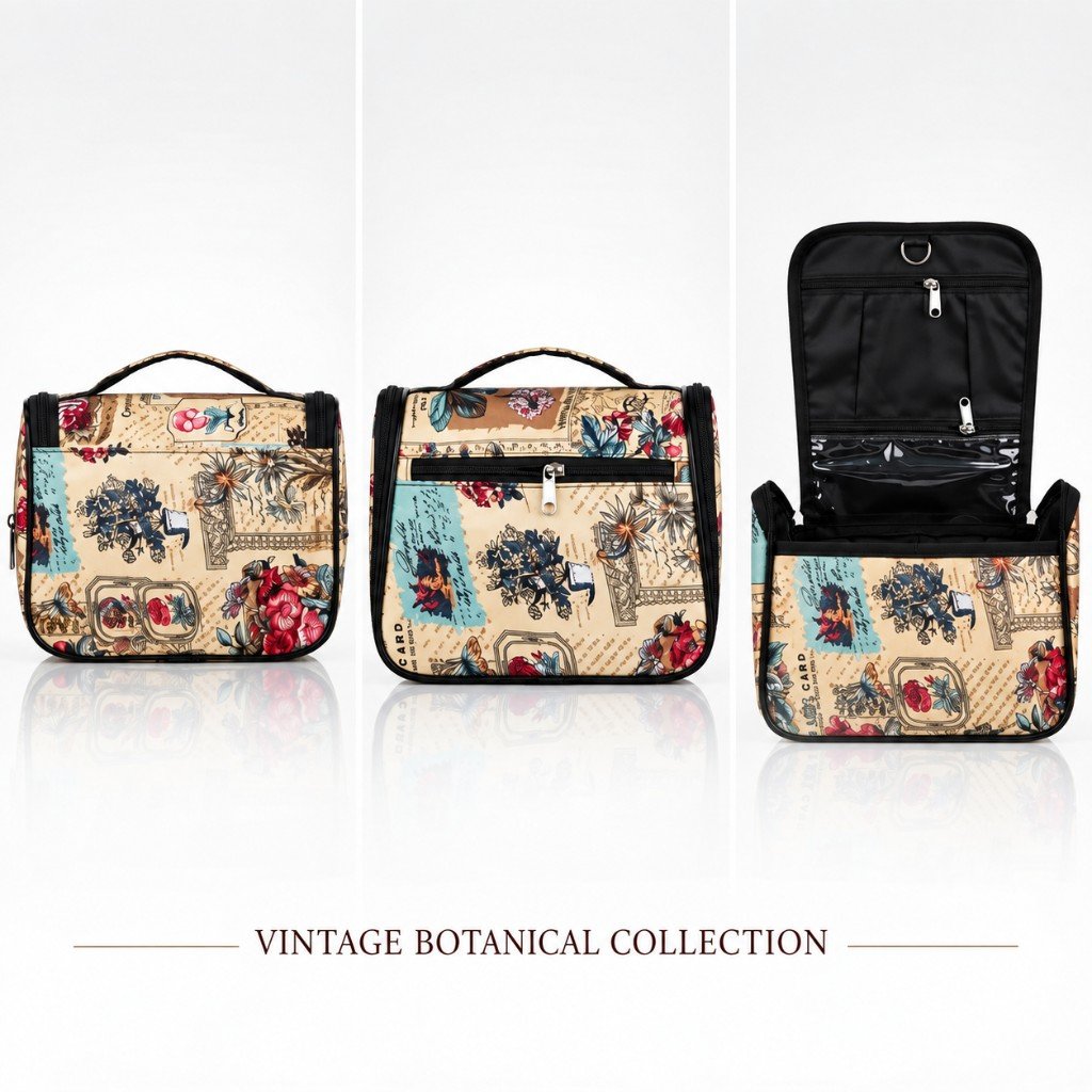Vintage print vanity case
