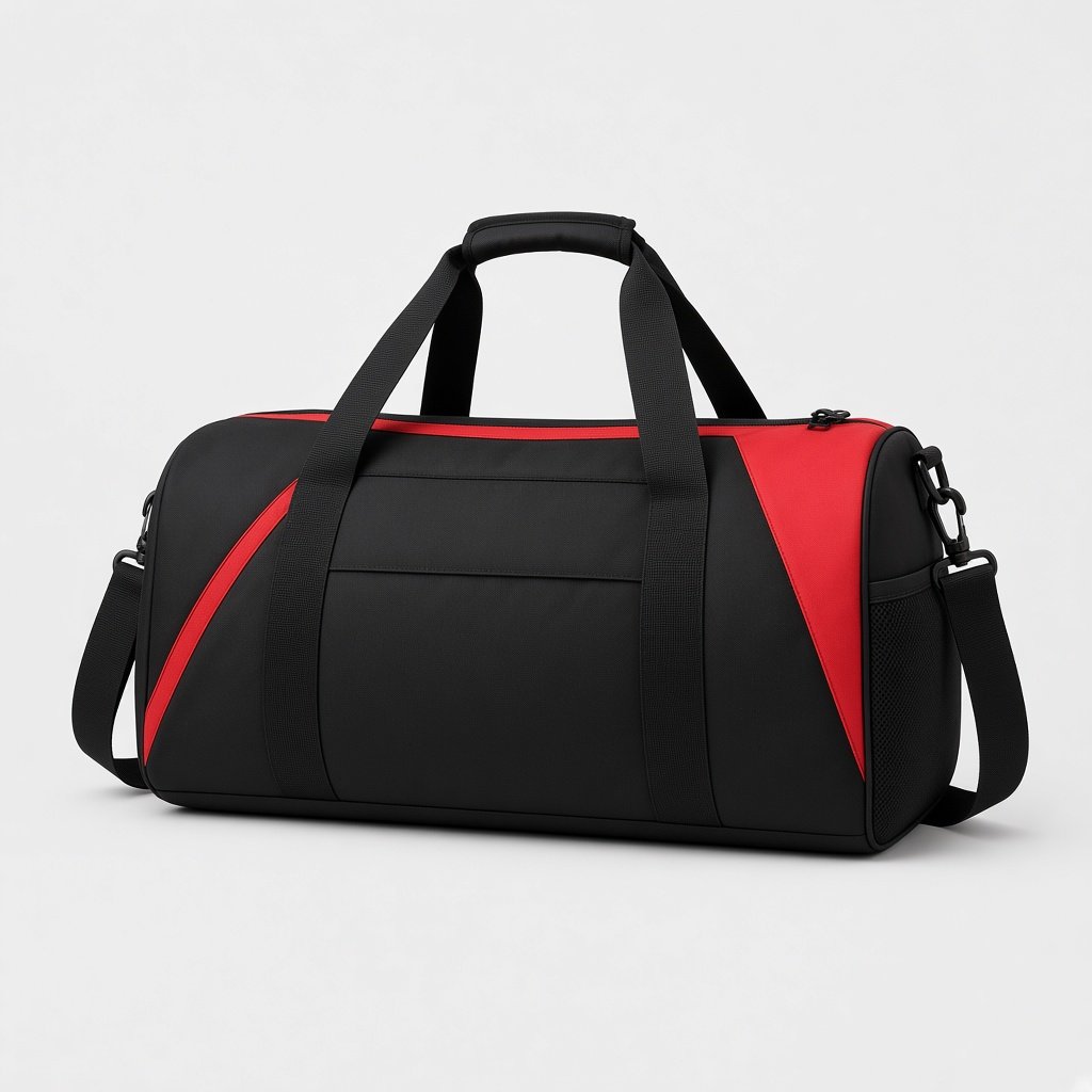 Black and red gym bag